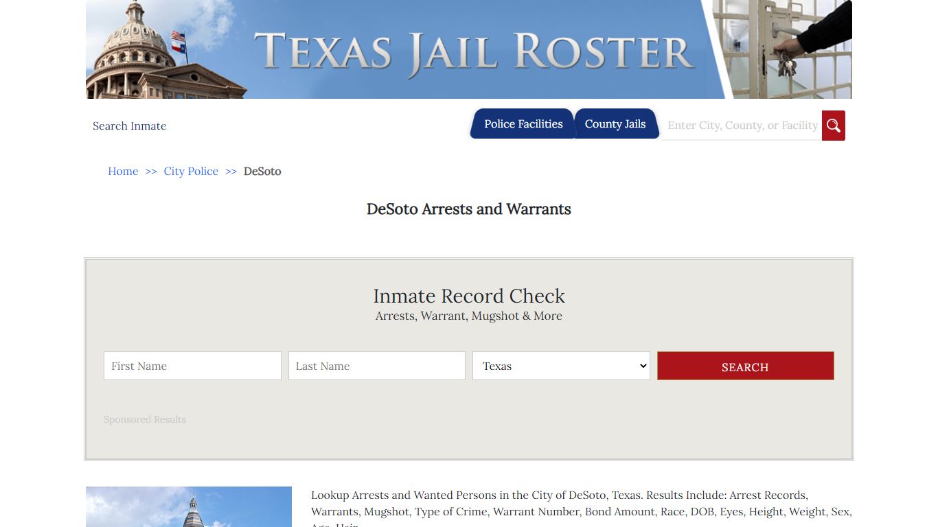 DeSoto Arrests and Warrants | Jail Roster Search